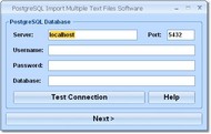 PostgreSQL Import Multiple Text Files Software screenshot